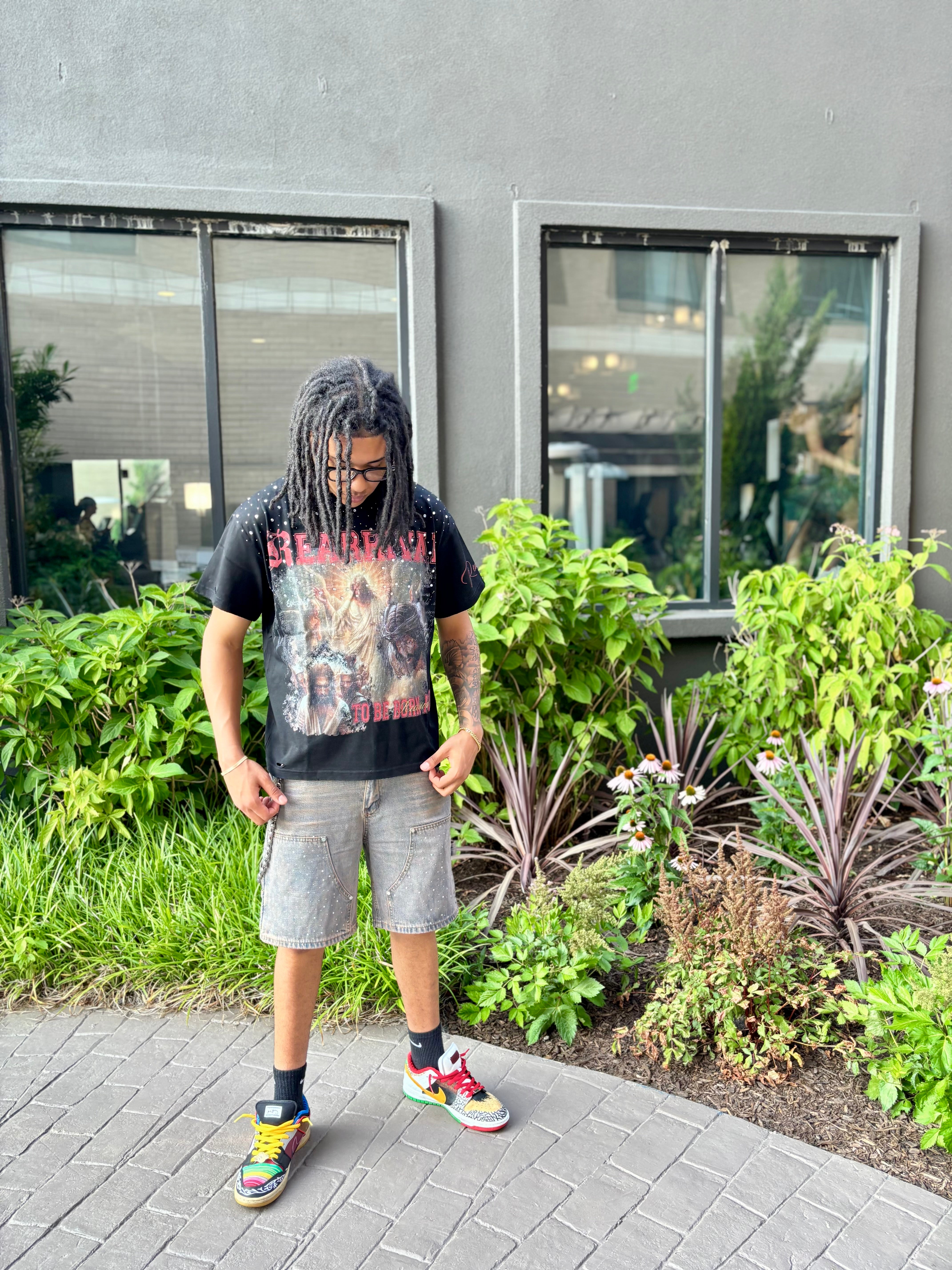 Black “ Risen Stone” Tee