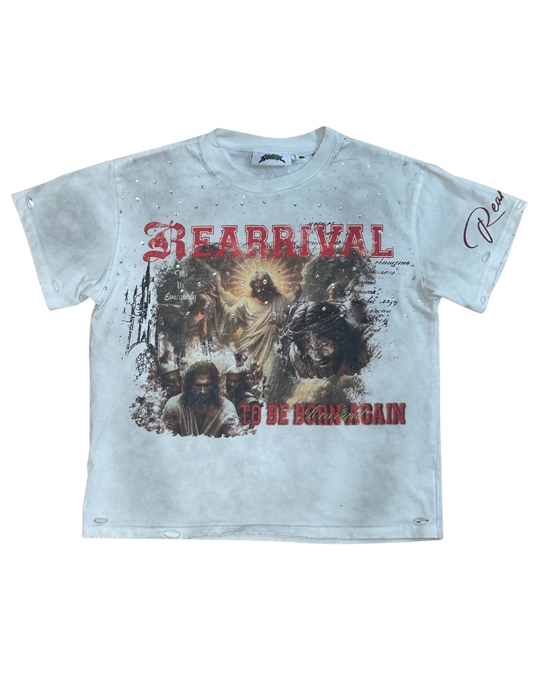 White "Risen Stone" Tee